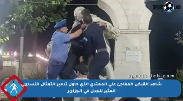 شاهد القبض المفاجئ على المعتدي الذي حاول تدمير التمثال النسائي المثير للجدل في الجزائر